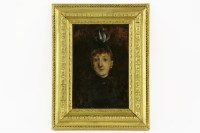 Lot 366 - French school 
PORTRAIT OF A WOMAN 
indistinctly signed and inscribed