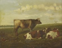 Lot 351 - G... J... Cooper (19th century)
CATTLE RESTING BY A LAKE
Signed and dated '71(?) l.r.