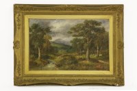 Lot 343 - Unsigned 
SHEPHERDS IN A 
COUNTRYSIDE SCENE 
oil on canvas