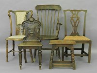 Lot 482 - A 19th century oak hall chair