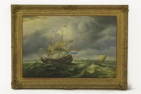 Lot 345 - P. Graham 
SHIPS ON A STORMY SEA 
oil on canvas