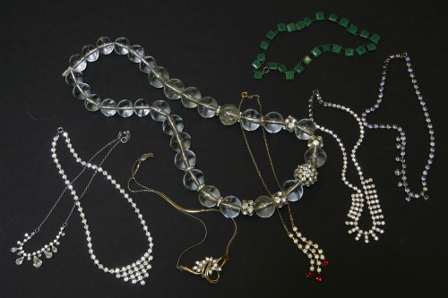Lot 125 - A large quantity of costume jewellery to include paste stone necklaces