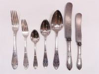 Lot 90 - A Continental silver canteen of cutlery