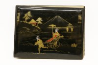 Lot 150 - A Japanese lacquer album with 19 postcards of Japan