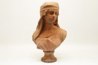 Lot 293 - An Art Nouveau style terracotta bust of a lady
