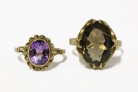Lot 10 - A 9ct gold single stone amethyst ring