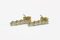 Lot 36 - A pair of 18ct gold graduated bar drop diamond earrings
1.77g