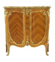 Lot 557 - A Louis XV design kingwood side cabinet