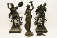 Lot 164 - A pair of Spelter figures and one other