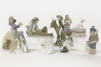 Lot 186 - Eight Lladro  and Nao figures