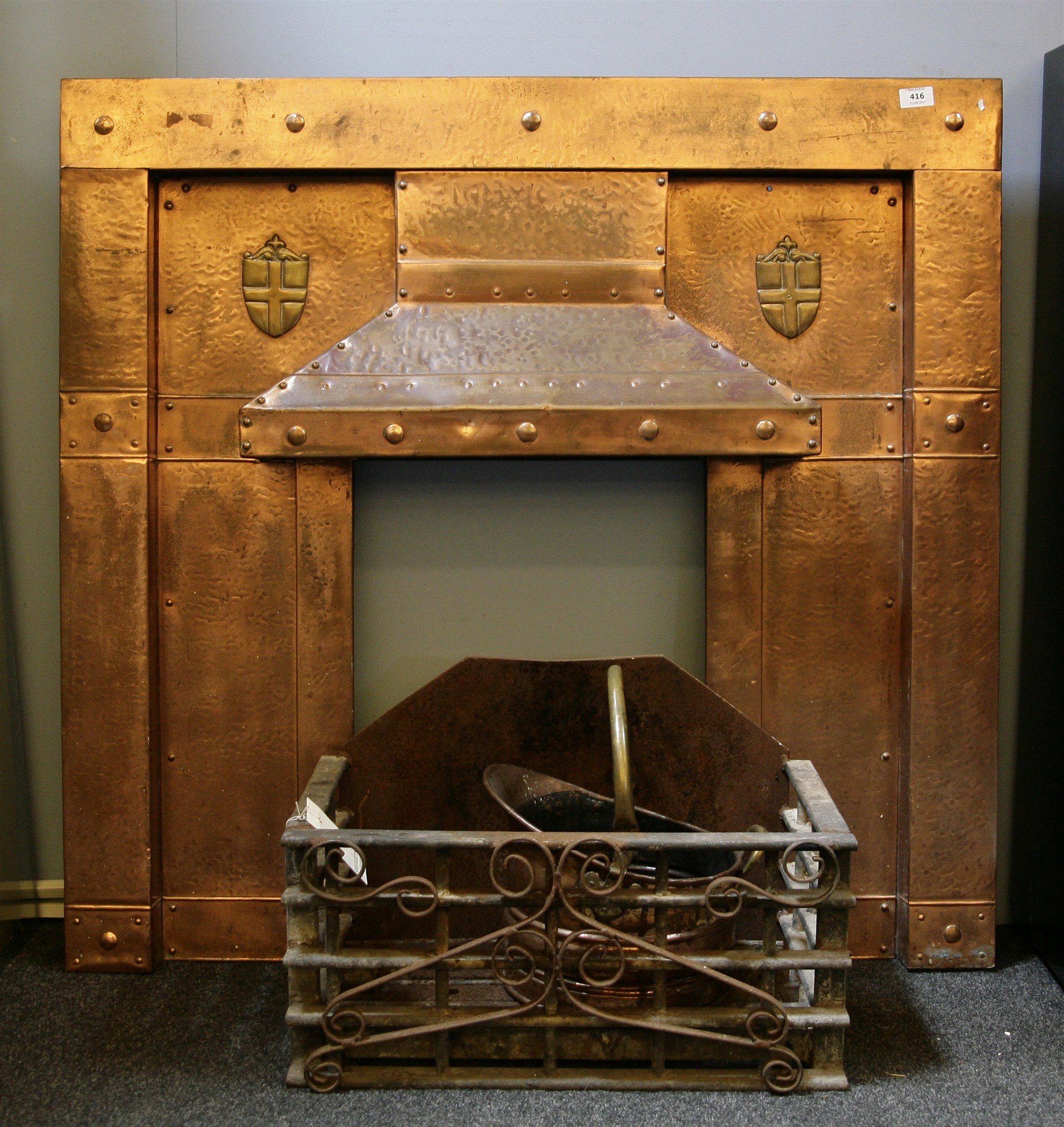 Lot 416 A copper fire surround