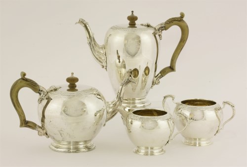 Lot 515 - An Elizabeth II silver four-piece silver tea service
