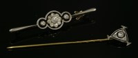 Lot 132 - An Art Deco diamond set bar brooch