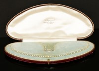 Lot 146 - A cased single row graduated pearl necklace