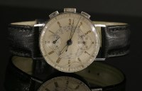 Lot 412 - A gentlemen's chrome-plated and stainless steel Swiss chronometer mechanical strap watch