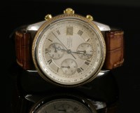 Lot 416 - A gentlemen's stainless steel and gold Girard-Perregaux Altimeter GP4900 strap watch