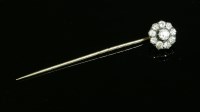 Lot 69 - A Victorian diamond set cluster stick pin