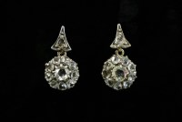 Lot 71 - A pair of late Victorian diamond cluster drop earrings