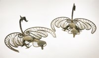 Lot 7 - An unusual pair of wrought iron wall brackets