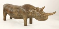 Lot 325 - A brown leather model of a rhinoceros