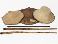 Lot 417 - Three 1960s Chinese straw hats