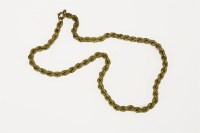 Lot 33 - A gold rope chain necklace