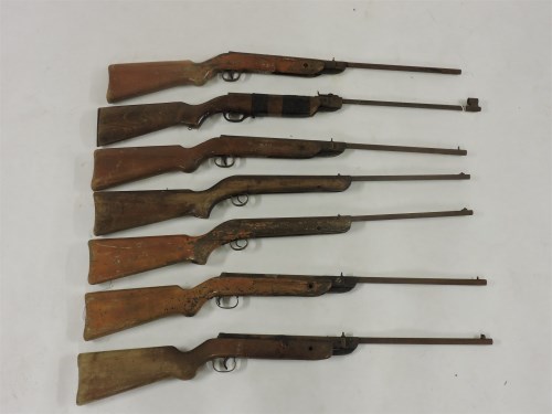 Lot 317 - Seven various old air rifles