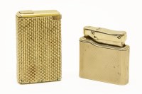 Lot 42 - A gold lighter with basket effect weave design