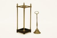 Lot 408 - A brass and iron stick stand