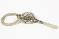 Lot 112 - A silver rattle
