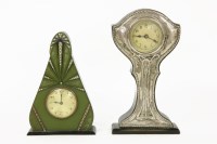 Lot 207 - An Art Nouveau silver mounted mantel clock