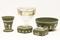 Lot 274 - A collection of Wedgwood  sage green jasperware