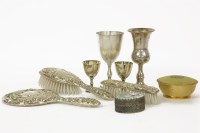 Lot 110 - A silver backed brush set