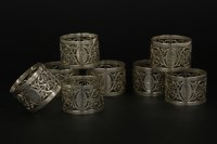 Lot 165 - Eight silver napkin rings