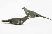 Lot 253 - Two carved decoy pigeons