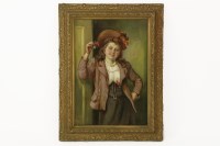Lot 492 - Justus Hill 
GIRL WITH A ROSE 
signed l.l.