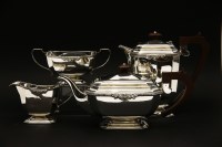 Lot 175 - A four piece silver teaset