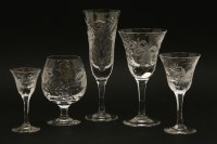 Lot 302 - An quantity of Royal Brierley 'Fuchsia' pattern glasses