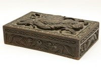 Lot 377 - A carved hardwood eastern box