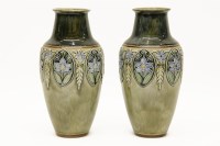 Lot 375 - A pair of Royal Doulton stoneware vases