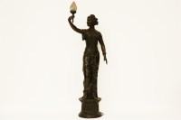 Lot 488 - A large modern bronze lamp lady