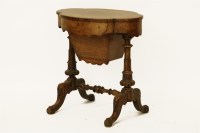Lot 443 - A Victorian walnut work table