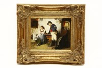 Lot 432 - After C. Bauer (German)
A COUPLE IN AN INTERIOR SCENE
oil on panel
21 x 24cm
in a modern gilt frame