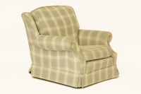 Lot 534 - A modern plaid upholstered armchair