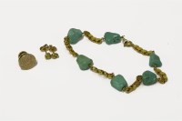 Lot 25 - An Italian gold bracelet with freeform turquoise beads