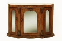 Lot 456 - A Victorian walnut credenza the marble top over serpentine front
