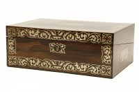 Lot 401 - A Regency rosewood and brass inlaid writing slope