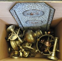 Lot 325 - A large collection of brass and copperware