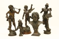 Lot 275 - A group of 20th century bronzes