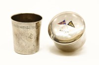 Lot 113 - A Tiffany & Co silver and enamel lidded pot